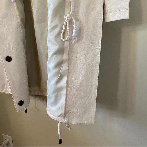 NWT-ANTHRO Stevie Faux Leather Utility Cream Mid Length Jacket - Picture 12 of 16